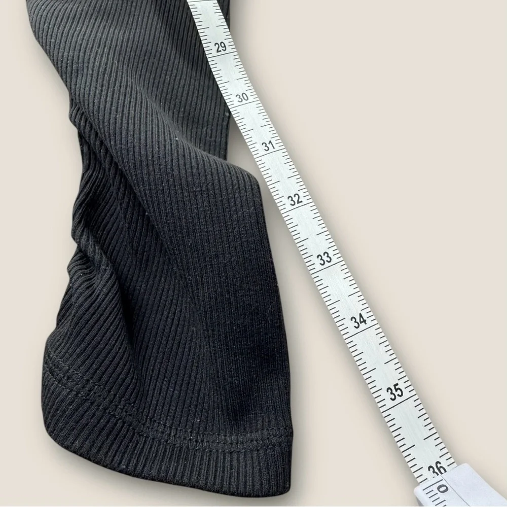Alo Yoga High Waist Goddess Legging S Navy Blue Black Ribbed‎ Leg Warmer
